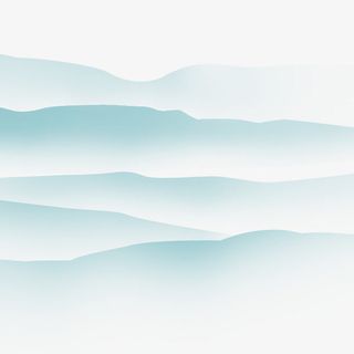 朦胧蓝色山水剪影免抠