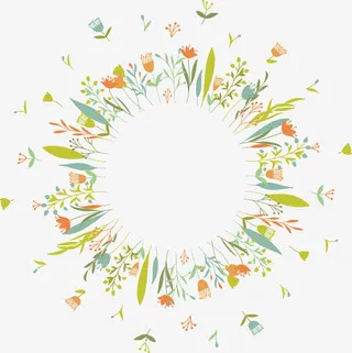清新矢量素雅装饰花卉边框免抠