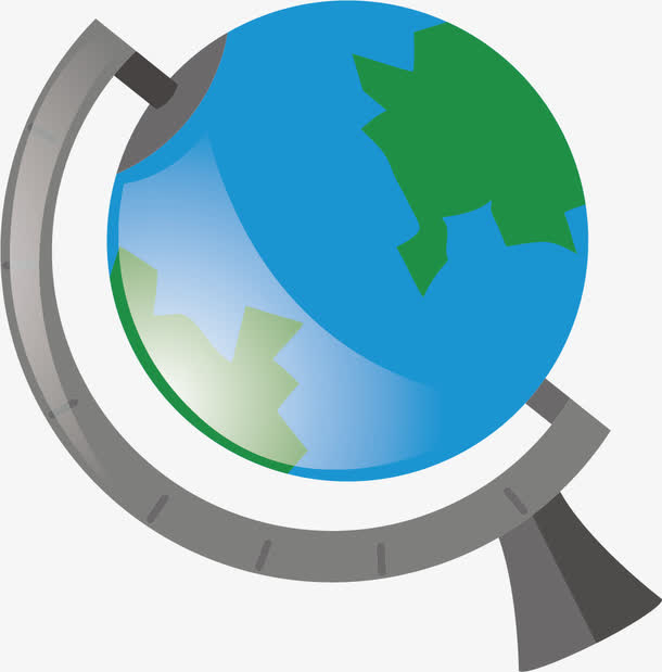 卡通学习用具学生使用地理地球仪免抠