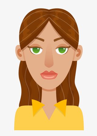 卡通长头发美女免抠