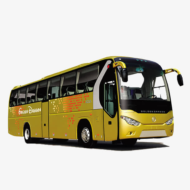 黄色旅游大巴车免抠素材免抠
