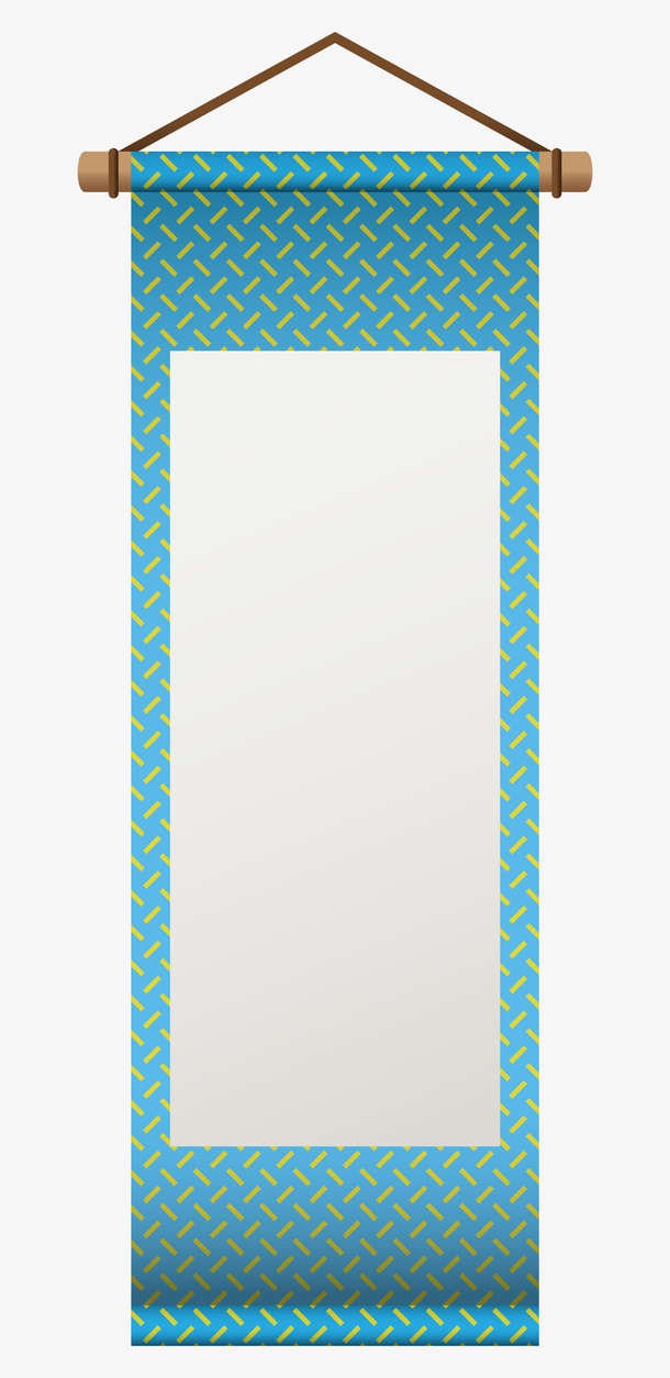 产品实物书画框卷轴免抠