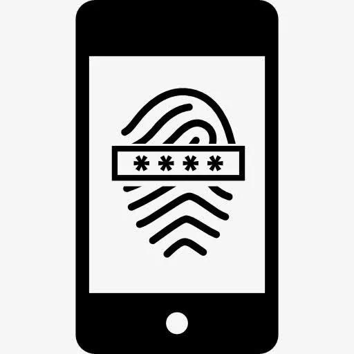 指纹扫描仪和密码在手机图标免抠