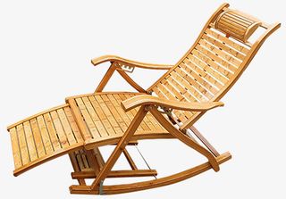 成人折叠竹椅摇摇椅免抠