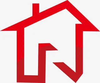 红色矢量房产地标图免抠