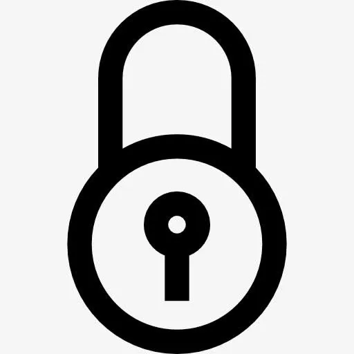 电子商务锁定圆形挂锁的安全工具图标免抠