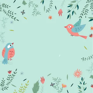 春天花鸟绿色海报背景素材高清