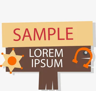 手绘手举牌标签装饰免抠