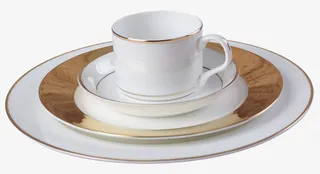 欧式陶瓷金边西餐餐桌餐具套装摆免抠