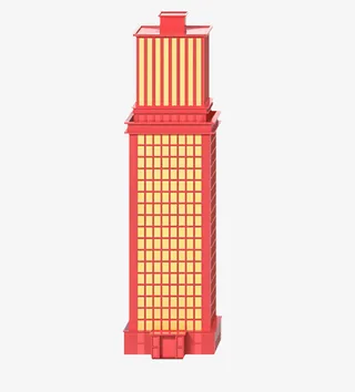 高楼大厦手绘C4D元素免抠