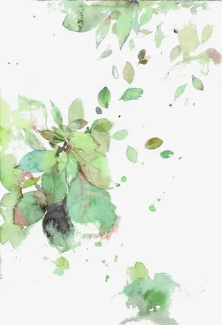 水墨风景树叶图片素材免抠