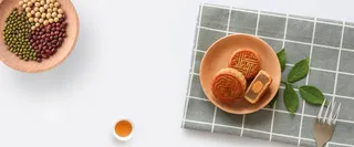 中秋节简约白色banner高清