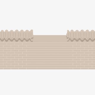 围墙手绘砖瓦免抠