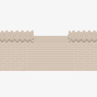 围墙手绘砖瓦免抠