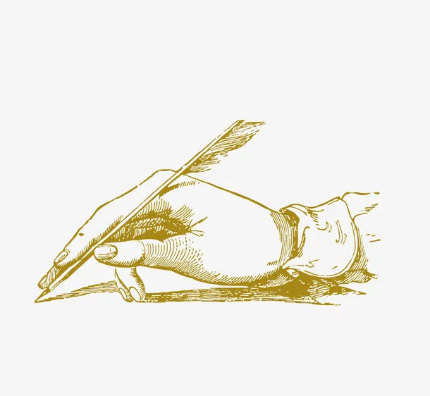 拿笔写字的手免抠