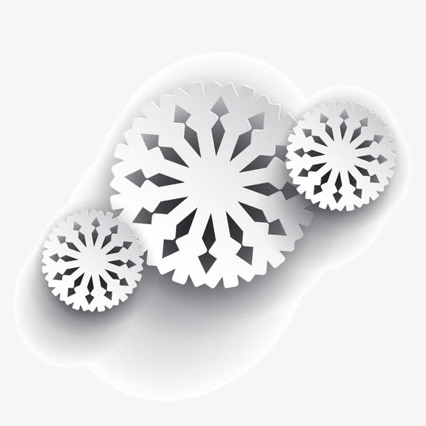 矢量雪花片免抠