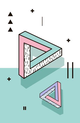 蓝白撞色创意图形海报背景模板高清