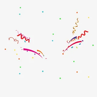 彩色漂浮彩带元素免抠