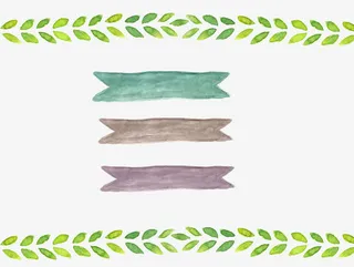 绿叶边框矢量横幅免扣素材免抠