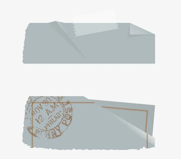 纸张蓝色拟真矢量免抠