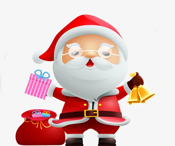 圣诞老人摇铃铛免抠