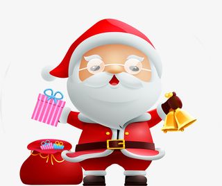 圣诞老人摇铃铛免抠