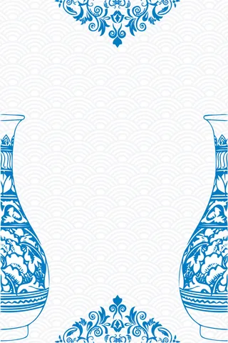 矢量古典青花瓷花纹背景高清