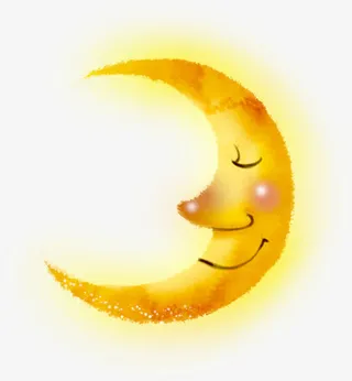 可爱手绘黄色月亮人物免抠