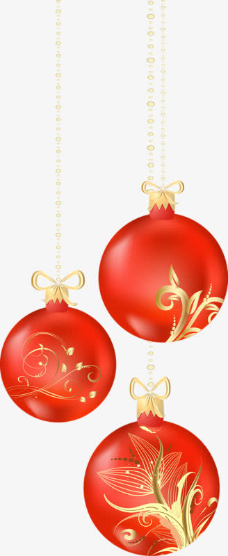 金色圆珠红色古风圆球免抠