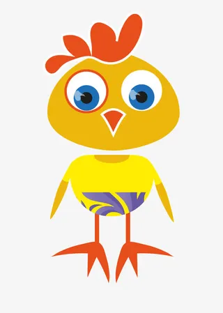 卡通小鸡插画免抠