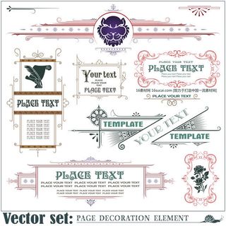 矢量欧式风格边框免抠
