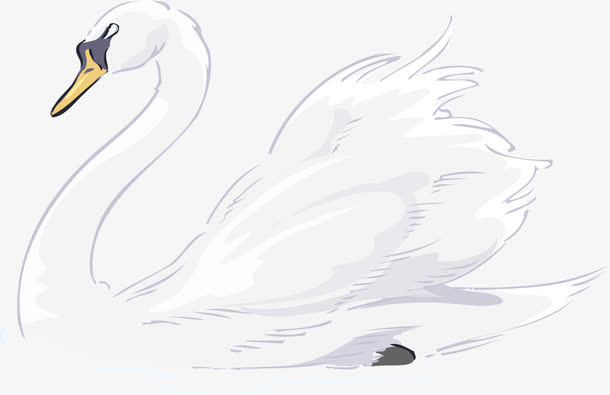 手绘卡通白天鹅免抠图像图免抠