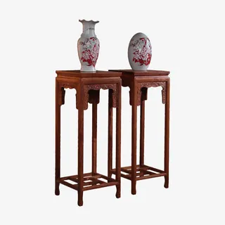 中式花瓶置物架免抠