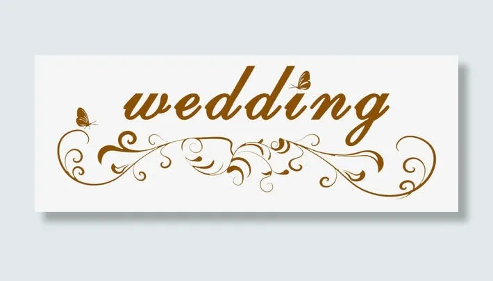 wedding艺术字免抠