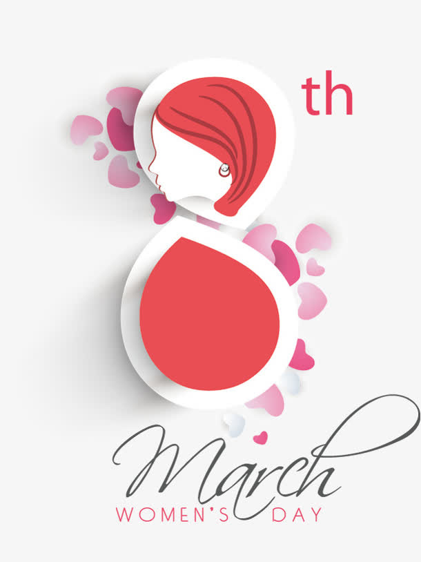 三八妇女节爱心装饰图案免抠