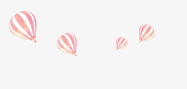 卡通手绘热气球免抠