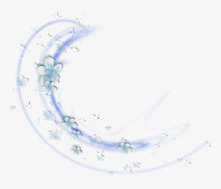 装饰物 红色小花 蓝色光带免抠