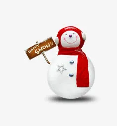 唯美精美卡通可爱雪人标题栏指示免抠