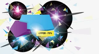 蓝色矢量时尚几何线条爆炸效果元免抠