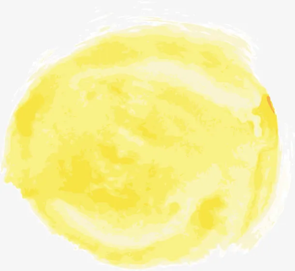 黄色水彩墨迹免抠