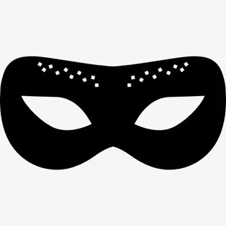 狂欢节面具的黑色圆形图标免抠