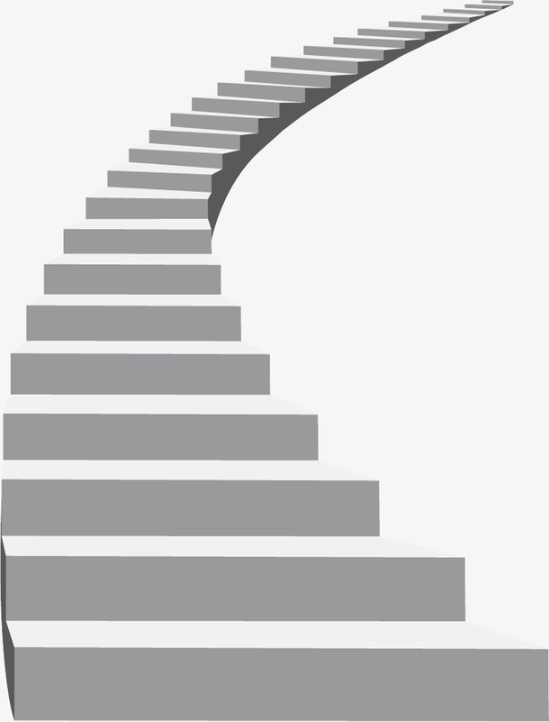 灰色的天梯建筑物免抠