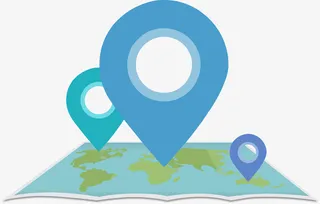 卡通简约线条定位导航装饰设计免抠