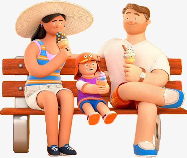 商铺 商业 情侣 C4D 吃冰淇淋免抠