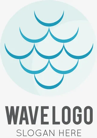 海面水纹logo设计免抠
