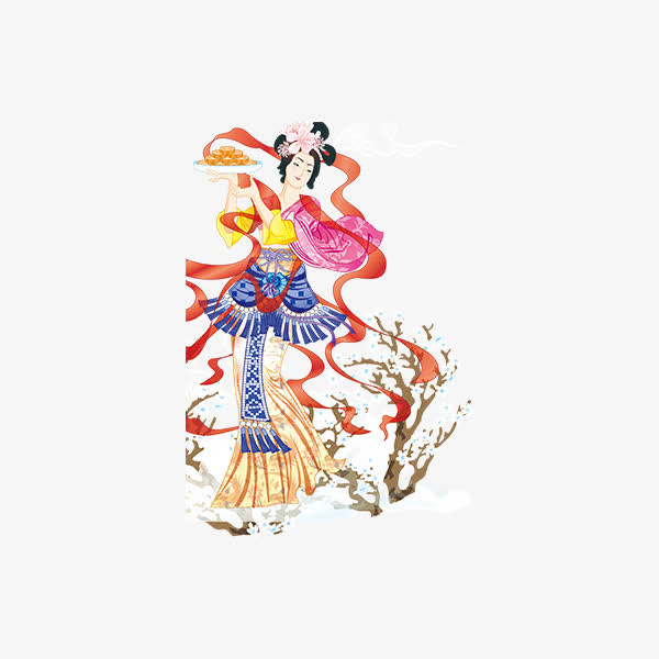 中秋月饼仙女免抠