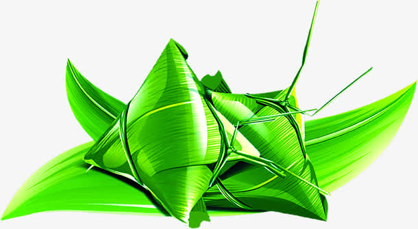 绿色卡通清新粽子免抠