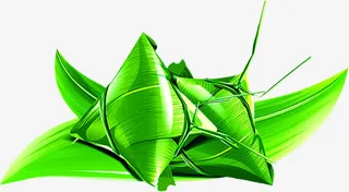 绿色卡通清新粽子免抠