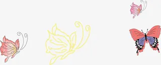 卡通橙色飞舞蝴蝶七夕情人节免抠