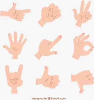 卡通手势矢量素材下载,免抠